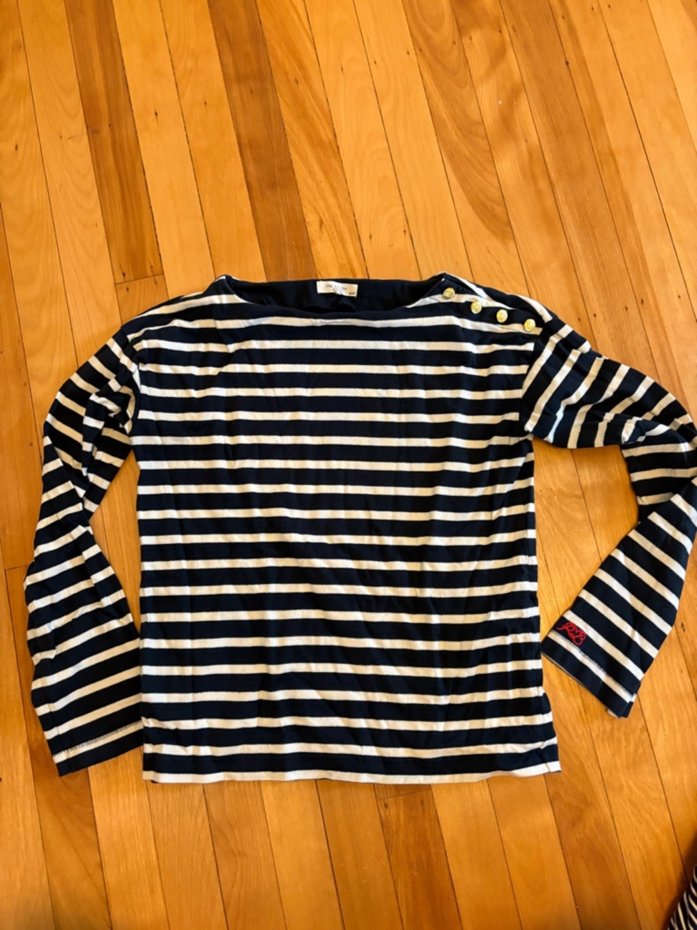 Rag & Bone Navy & White Striped Women’s Long-Sleeve Top